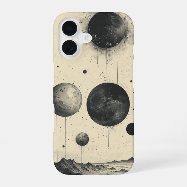 Funda Para iPhone 16 Planetario monocromo (Reverso )