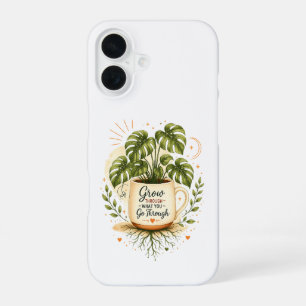Funda Para iPhone 16 Planta Monstera en taza de café Botánico acogedo