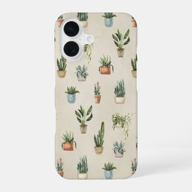Funda Para iPhone 16 Plantas Potadas (Reverso )