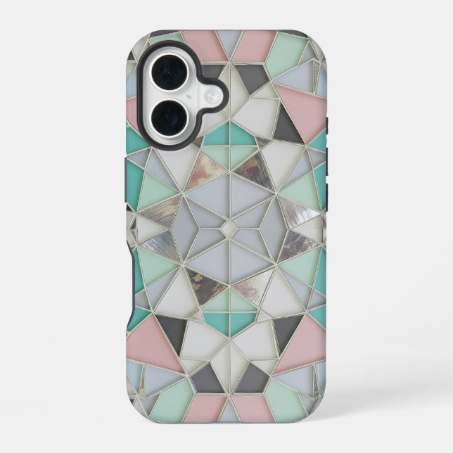 Funda Para iPhone 16 plata con un poco de rosa (Reverso )