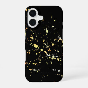 Funda Para iPhone 16 Plata de pintura dorada sobre negro