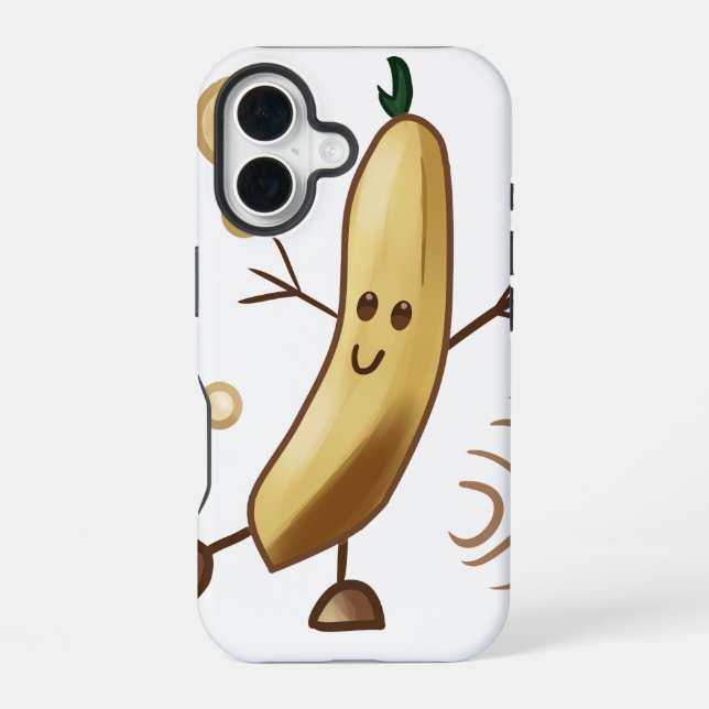 Funda Para iPhone 16 Plátano feliz lindo  (Reverso )