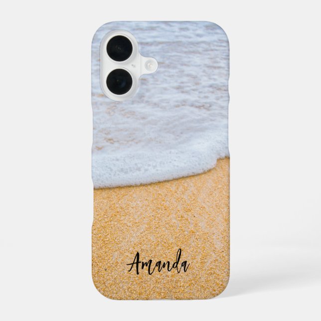 Funda Para iPhone 16 Playa de arena con un poco de espuma (Reverso )