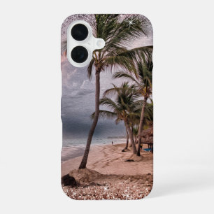 Funda Para iPhone 16 Playa de Stormy con palmeras