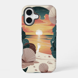 Funda Para iPhone 16 Playa Puesta de Sol de Conchas
