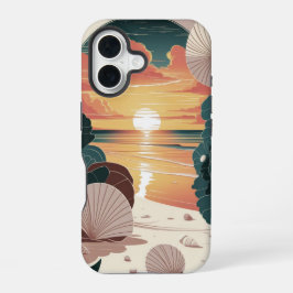 Funda Para iPhone 16 Playa Puesta de Sol de Conchas