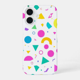 Funda Para iPhone 16 Playful Neon Memphis Geometric Retro Pattern