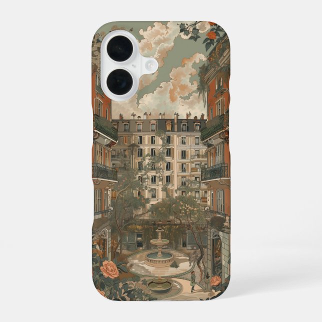 Funda Para iPhone 16 Plaza del Jardín Parisino (Reverso )