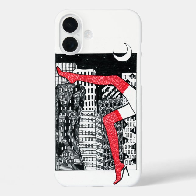 Funda para iPhone 16 Plus Ciudad Nocturna Estética (Reverso )