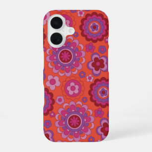 Funda Para iPhone 16 Poder Floral Retro Psicodélico