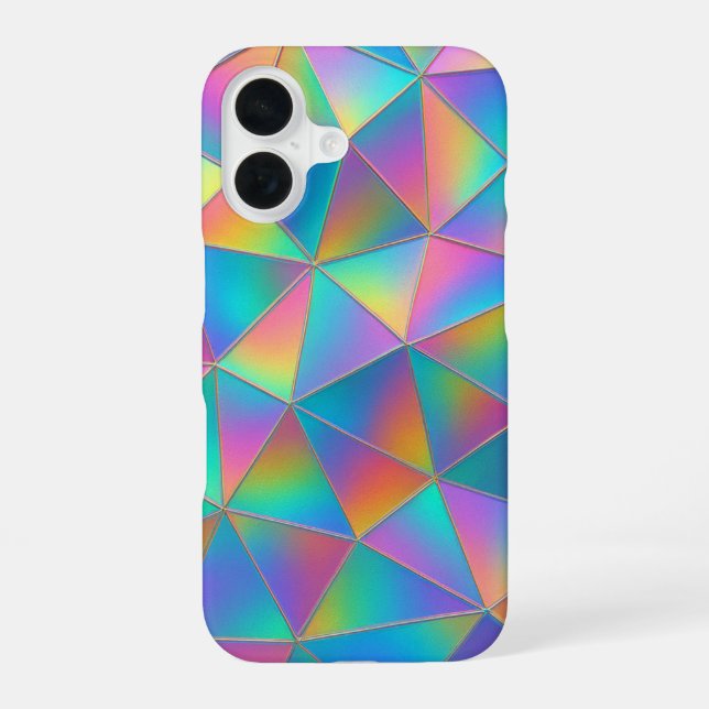 Funda Para iPhone 16 Polígono iridiscente (Reverso )