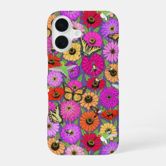 Funda Para iPhone 16 polinizadores y cinnias