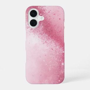 Funda Para iPhone 16 Polvo Brillante Abstracto Femenino Rosa Niña 