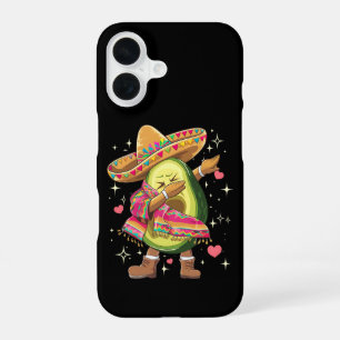 Funda Para iPhone 16 Poncho Mexicano Divertido Dabbing Aguacate Cinco D