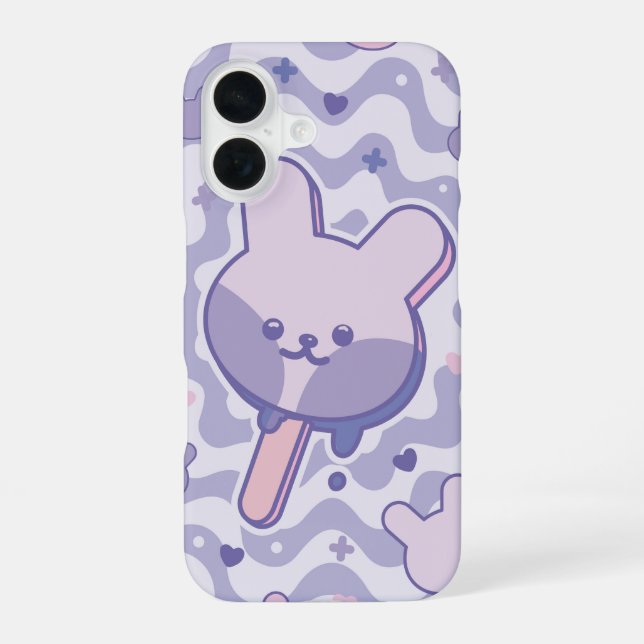 Funda Para iPhone 16 Popsicle de conejo Kawaii (Reverso )