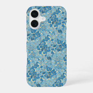 Funda Para iPhone 16 Portada con patrón de flores vintage cerúleo