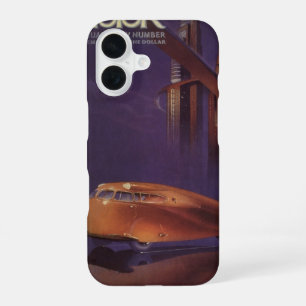 Funda Para iPhone 16 Portada de la revista Vintage Motor, coche urbano 