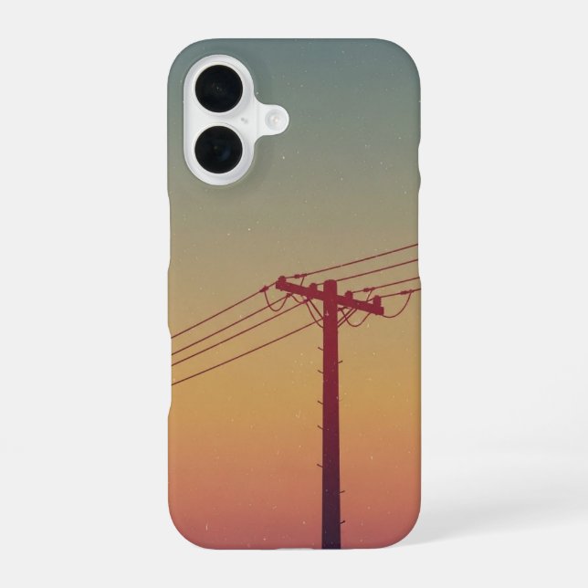 Funda Para iPhone 16 Poste Eléctrico Retro (Reverso )