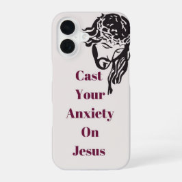 Funda Para iPhone 16 "Presta tu ansiedad a Jesús" caso del teléfono IPh