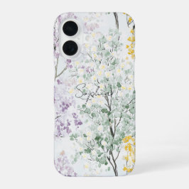 Funda Para iPhone 16 Pretty Purple Lavender Green Yellow Flowers