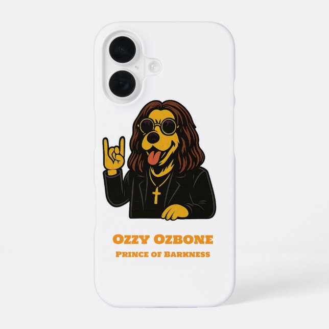 Funda Para iPhone 16 Prince of Barkness Funny Rock  Dog Phone Case (Reverso )