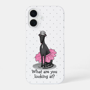 Funda Para iPhone 16 Princesa Bailarina de Ballet Galgo (negro)