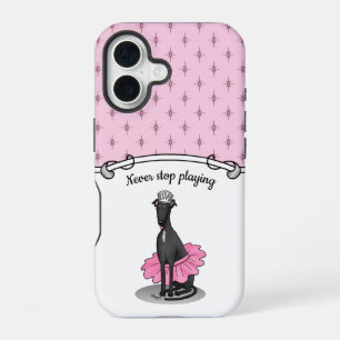 Funda Para iPhone 16 Princesa Bailarina de Ballet Galgo (negro)