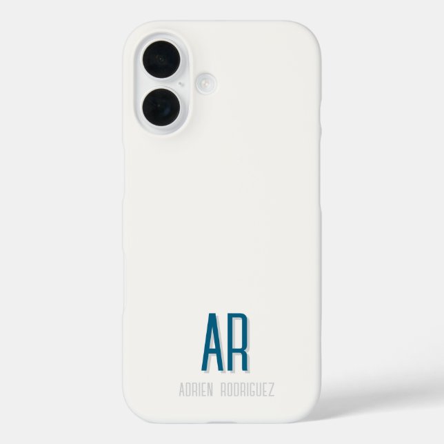Funda para iPhone 16 Pro con iniciales minimalista (Reverso )