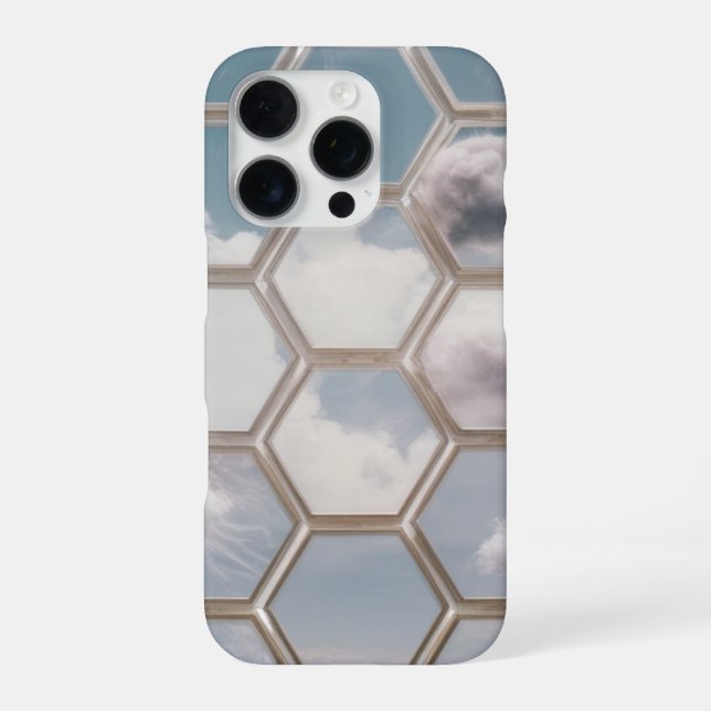 Funda para iPhone 16 Pro con patrón hexagonal de n (Reverso)