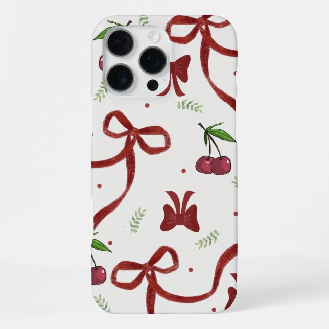 Funda para iPhone 16 Pro Max 'Cherry Ribbon Coquet (Reverso )