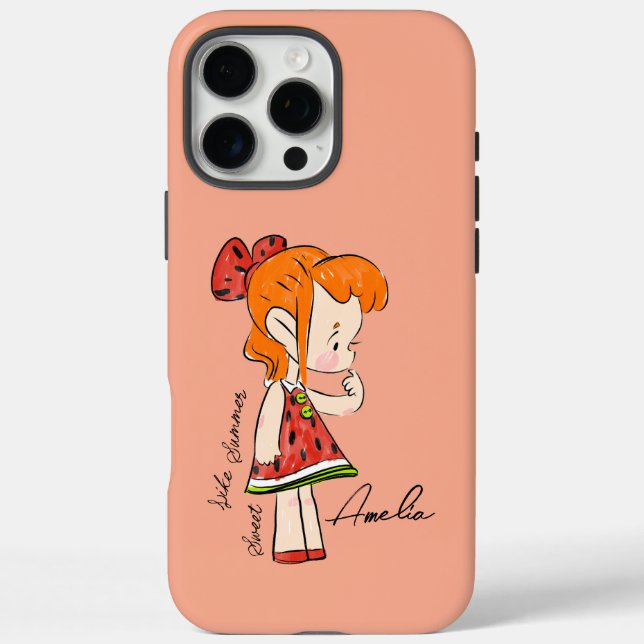 Funda para iPhone 16 Pro Max Chica de sandía (Reverso)