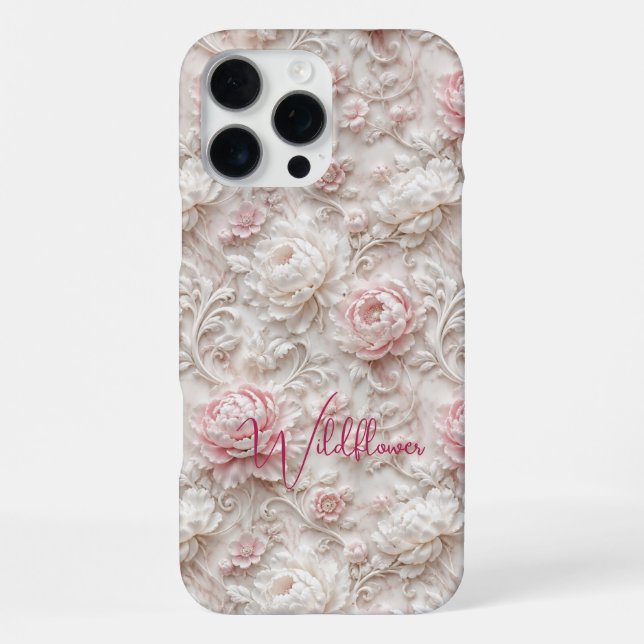 Funda para iPhone 16 Pro Max de Arte Floral de Flo (Reverso )