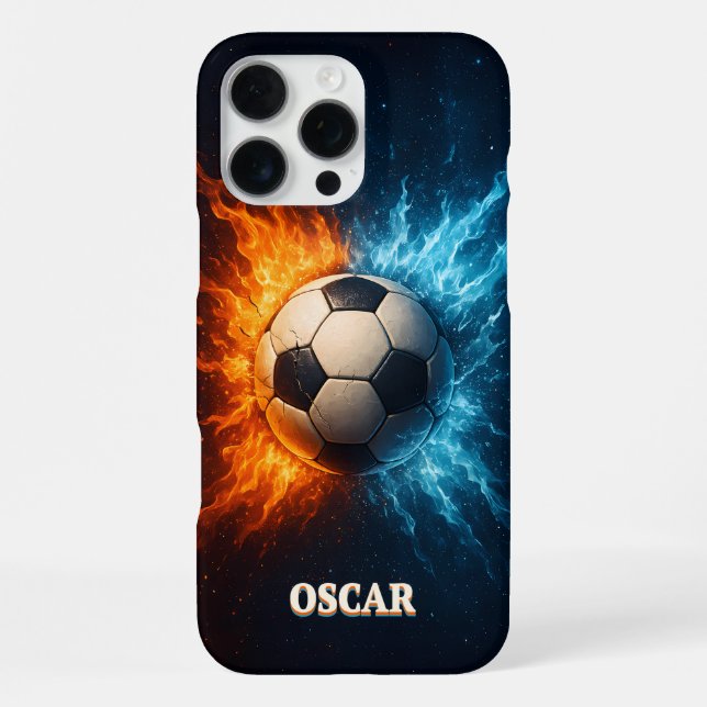 Funda para iPhone 16 Pro Max de fútbol personaliza (Reverso )