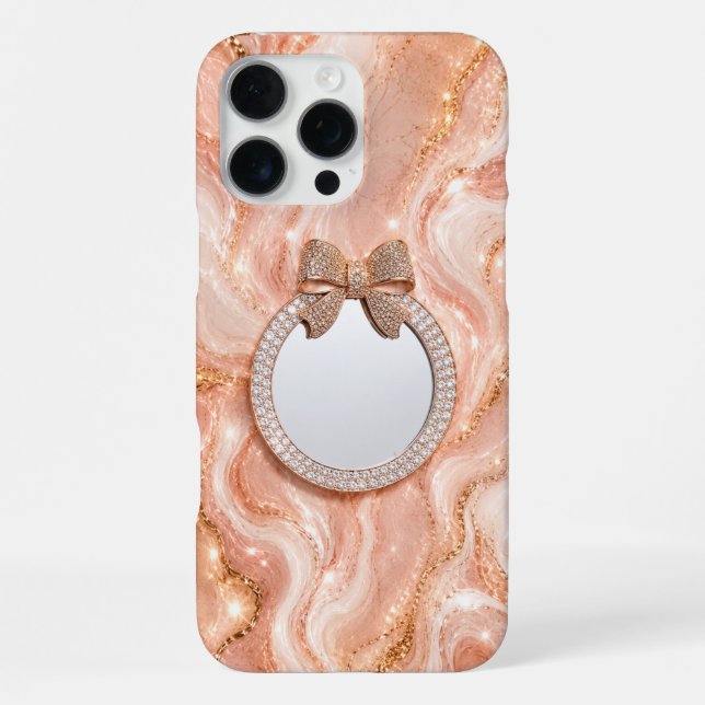 Funda para iPhone 16 Pro Max Mármol Rosa Dorado Pe (Reverso )