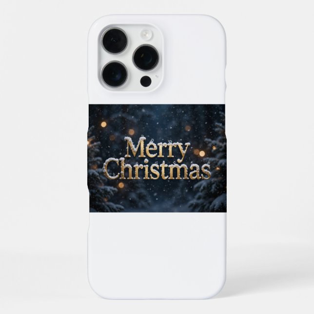 Funda para iPhone 16 Pro Max Merry Christmas Snow (Reverso )