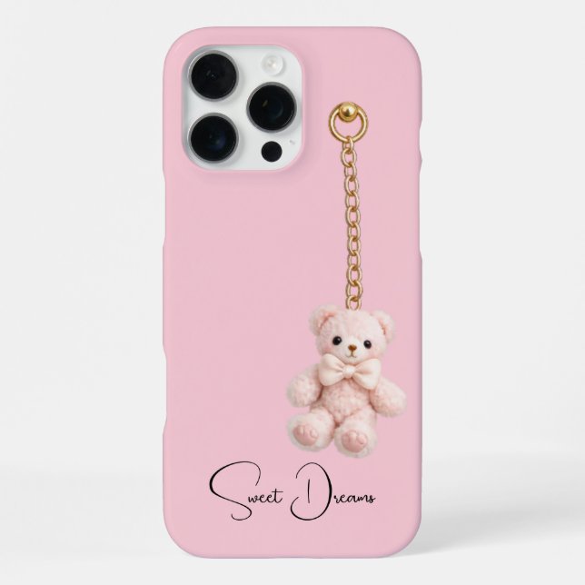 Funda para iPhone 16 Pro Max Osito Lindo con Nombr (Reverso )