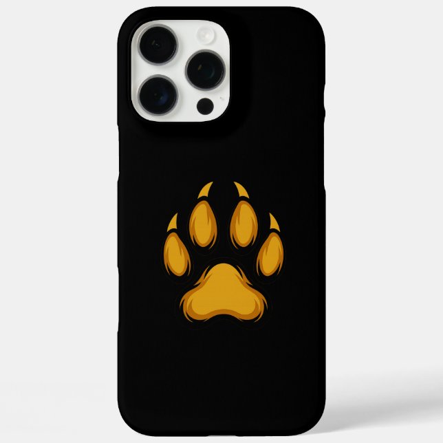 Funda para iPhone 16 Pro Max Pata de Mapache Dorad (Reverso )