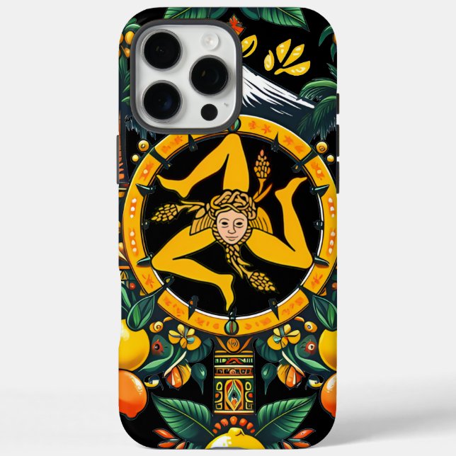 funda para iPhone 16 Pro Max Sicilia Trinacria (Reverso)