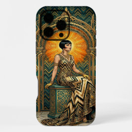 Funda para iPhone 16 Pro Max Teal & Gold | Elegant