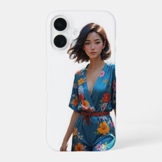 Funda Para iPhone 16 Protección floral de moda -