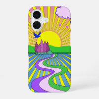 Psicodelic Sunburst Kaleidoscope Verano de Amor