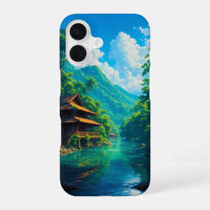 Funda Para iPhone 16 Pueblo en el Abrazo de la Naturaleza