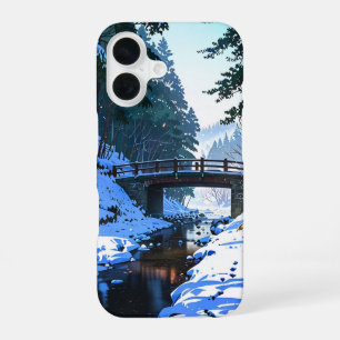 Funda Para iPhone 16 Puente de nieve en invierno