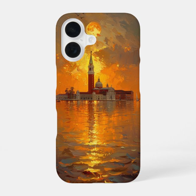 Funda Para iPhone 16 Puesta de sol en Venecia (Reverso )