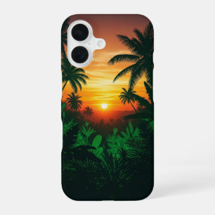 Funda Para iPhone 16 Puesta de sol selvática vintage