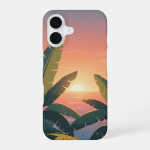 Funda Para iPhone 16 Puesta de Sol Tropical Vintage