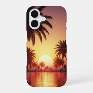 Funda Para iPhone 16 Puesta de Sol Tropical Vintage