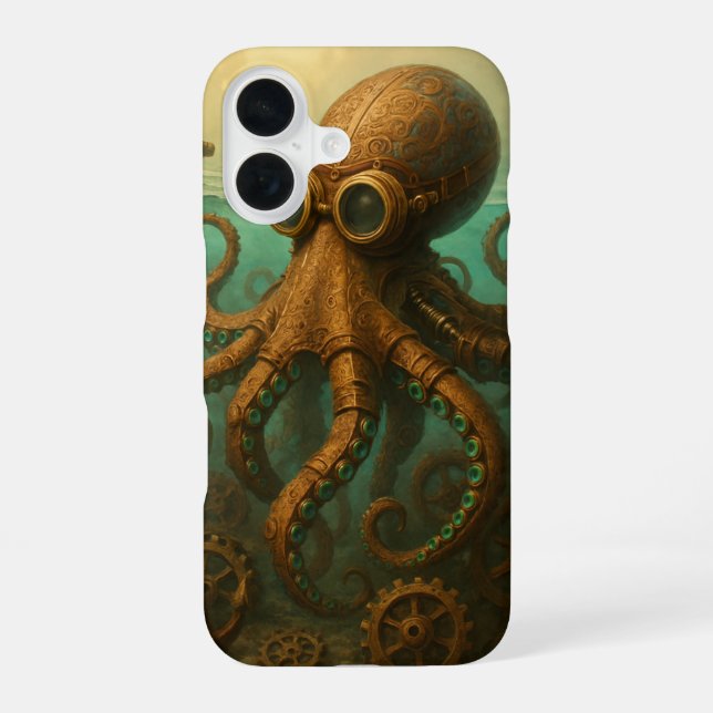 Funda Para iPhone 16 Pulpo Steampunk (Reverso )