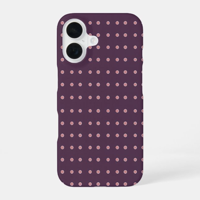Funda Para iPhone 16 Purple and Pink Polka Dot Pattern (Reverso )