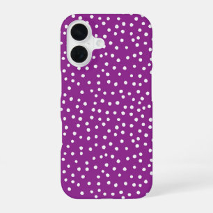 Funda Para iPhone 16 Purple Polka Dot Pattern Phone Case